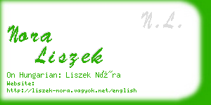 nora liszek business card